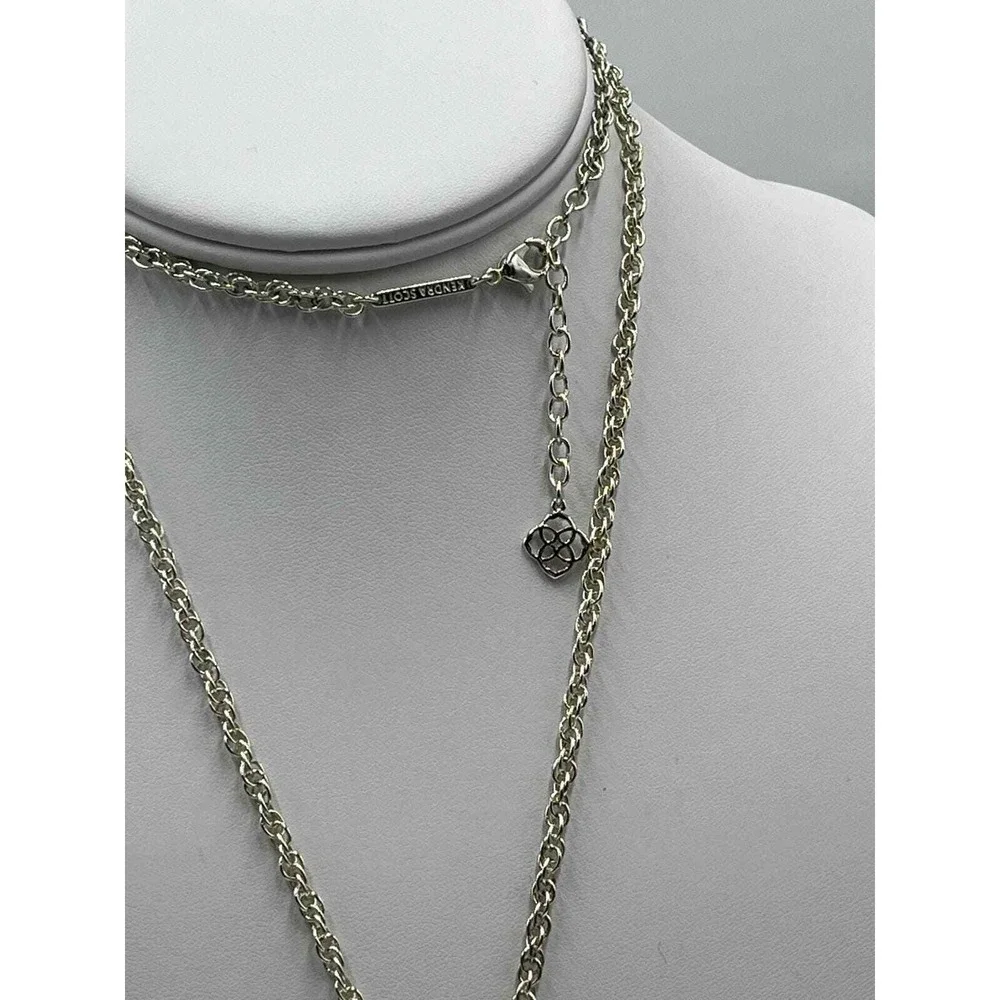 Kendra Scott Rayne Magenta Maroon Jade Tassel‎ Gold Plated Long Necklace